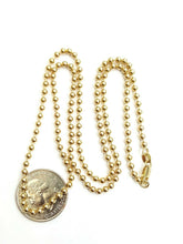 Load image into Gallery viewer, New 10K yellow gold 3mm ball bead chain polished Necklace fine jewelry 15.4g 24"