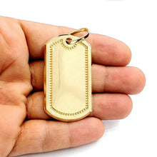 Load image into Gallery viewer, New 10k yellow Gold solid dog tag Pendant charm shiny fine gift jewelry 9.9g