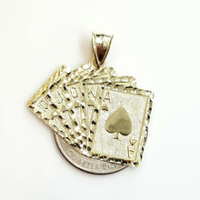 Load image into Gallery viewer, 10k yellow solid Gold playing card Pendant charm casino fine jewelry unisex 3.1g