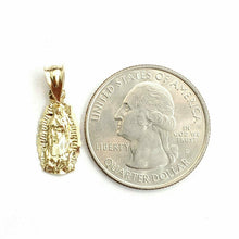 Load image into Gallery viewer, 14k gold tiny virgin Mary Guadalupe pendant diamond cut religious jewelry 0.9g