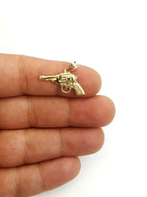 Load image into Gallery viewer, 14k yellow solid Gold handgun pistol gun Pendant charm fine gift jewelry 1.8g