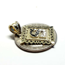 Load image into Gallery viewer, 10k two tone gold initial S pendant alphabet charm diamond cut fine jewelry 1.9g
