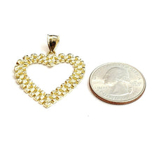 Load image into Gallery viewer, New 10k yellow gold heart pendant charm love Amor fine gift women jewelry 3g