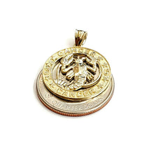 Load image into Gallery viewer, 10k yellow Gold cancer crab zodiac sign round Pendant charm fine jewelry 2.6g