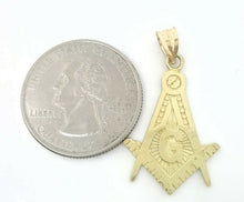 Load image into Gallery viewer, 10k yellow Gold Freemason Masonic Pendant charm fine gift religious jewelry 1.9g