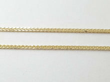 Load image into Gallery viewer, New 14K Yellow Gold 0.8mm Square Spiga Wheat Chain Necklace fine gift 1.90g 24"