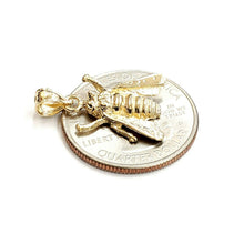 Load image into Gallery viewer, New 14k yellow Gold solid honey bee Pendant charm gift fine jewelry 1.9g