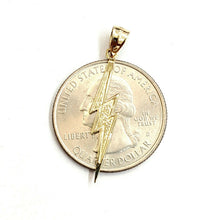 Load image into Gallery viewer, New 14k yellow gold lightning bolt pendant charm gift fine jewelry 0.6g