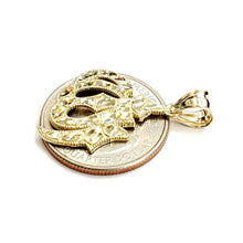 Load image into Gallery viewer, 10K Yellow Gold Nugget Allah Islamic God Pendant Charm religious jewelry 2.1g