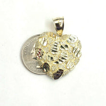 Load image into Gallery viewer, New 10k yellow gold nugget heart pendant charm fine gift for women jewelry 4.7g