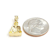 Load image into Gallery viewer, New 10k yellow gold tiny buddha Buda Buddah pendant fine religious jewelry 1.4g