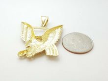 Load image into Gallery viewer, 10k yellow Gold eagle Pendant charm fine jewelry gift unisex diamond cut 8.5g
