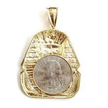 Load image into Gallery viewer, 10k yellow solid Gold Egyptian pharaoh king head Pendant jewelry fine gift 9.7g