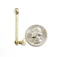 Load image into Gallery viewer, New 14k Yellow Gold 3D AXE Pendant charm tool fine jewelry 2.5g