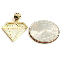 Load image into Gallery viewer, 10k yellow gold diamond shape pendant charm fine gift jewelry diamond cut 1.9g