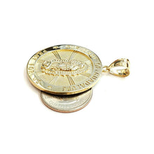 Load image into Gallery viewer, 10k yellow gold round virgin Mary Guadalupe pendant charm fine gift 1.44" 8.1g