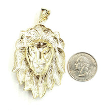 Load image into Gallery viewer, New 10k yellow solid Gold lion head face zodiac Pendant charm fine jewelry 17.3g