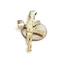 Load image into Gallery viewer, 14k yellow Gold AK-47 machine gun military rifle Pendant charm fine gift 4.3g