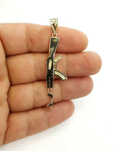 Load image into Gallery viewer, New 10k yellow Gold AK-47 machine gun rifle army Pendant charm fine jewelry 2.4g