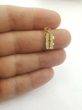 Load image into Gallery viewer, 14k yellow gold tiny razor blade pendant charm Fine Jewelry Gifts unisex 0.8g