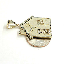 Load image into Gallery viewer, New 14k yellow gold trap house pendant charm diamond cut gift fine jewelry 6.6g