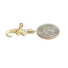 Load image into Gallery viewer, New 14k yellow Gold Alligator crocodile Pendant charm gift fine jewelry 2.7g