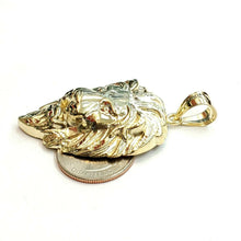 Load image into Gallery viewer, 10k yellow Gold lion head face Leo zodiac Pendant charm fine gift jewelry 10.3g