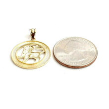 Load image into Gallery viewer, New 10k yellow Gold round lion Leo zodiac sign Pendant charm fine jewelry 2.4g