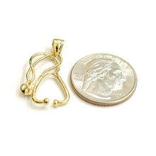 Load image into Gallery viewer, 14K Yellow Gold 3D medical stethoscope doctor nurse Pendant Fine Jewelry 2.2g