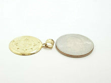 Load image into Gallery viewer, 14k yellow solid Gold Aztec Mayan sun calendar pendant fine jewelry 0.81" 2.5g