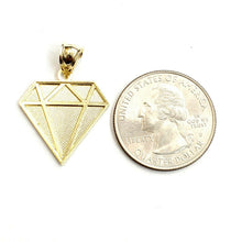 Load image into Gallery viewer, 10k yellow gold diamond shape pendant charm fine gift jewelry diamond cut 1.9g
