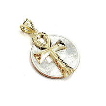 Load image into Gallery viewer, 10k yellow gold Egyptian ankh cross pendant charm fine religious jewelry 1.6g