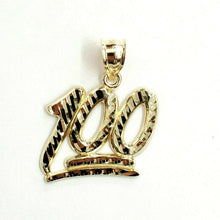 Load image into Gallery viewer, New 10K Solid Yellow Gold Diamond Cut One Hundred 100 Charm Pendant jewelry 2g