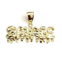 Load image into Gallery viewer, New 10k yellow Gold Savage Pendant charm diamond cut fine gift jewelry 3.3g