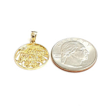 Load image into Gallery viewer, New 14k yellow Gold happy Mothers day round Pendant 0.72" gift fine jewelry 1.9g