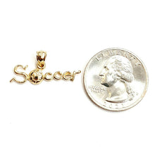 Load image into Gallery viewer, 14k yellow Gold Soccer word ball Pendant charm sport game fine jewelry gift 1.3g
