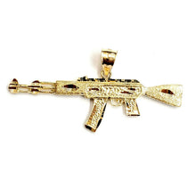 Load image into Gallery viewer, 14k yellow Gold AK-47 machine gun military rifle Pendant charm fine gift 10.3g