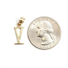 Load image into Gallery viewer, New 14KT Yellow Gold Solid Roman number 5 Pendant charm gift Fine Jewelry 0.9g