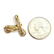 Load image into Gallery viewer, 14k yellow Gold 3D motorcycle Pendant charm sport bikers gift fine jewelry 3.5g