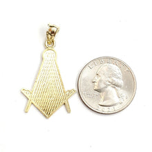 Load image into Gallery viewer, 10k yellow Gold Freemason Masonic Pendant charm gift religious jewelry 2.8g