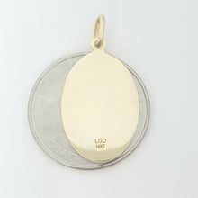 Load image into Gallery viewer, 14k solid yellow gold oval saint Christopher pendant charm fine religious 2.9g