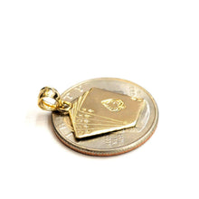 Load image into Gallery viewer, 14k yellow Gold royal flush spade A K Q J 10 poker cards Pendant jewelry 1.5g