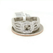 Load image into Gallery viewer, 0.54Ct Natural Diamond 14k White Gold Semi Mount halo Ring round center size 7