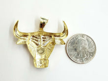 Load image into Gallery viewer, 10k yellow solid Gold Taurus bull zodiac Pendant charm fine gift jewelry 6.4g
