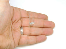 Load image into Gallery viewer, 14k white gold 0.09ct diamond khamsa hand Jewish necklace 18" adjustable chain