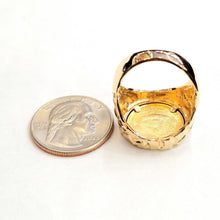 Load image into Gallery viewer, 14K Gold nugget coin ring size 10.5 14.4g 5 dollar 1/10 oz 22k American Eagle