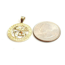 Load image into Gallery viewer, 10k yellow Gold round Sagittarius Archer Zodiac Sign Pendant fine jewelry 2.6g