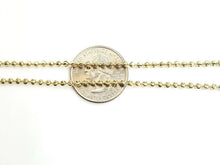 Load image into Gallery viewer, 10K yellow gold 2.5mm ball bead chain moon cut Necklace fine jewelry 9.5g 20"