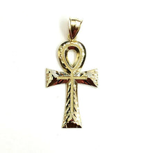 Load image into Gallery viewer, 10k yellow gold Egyptian ankh cross pendant charm fine religious jewelry 2.5g