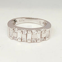 Load image into Gallery viewer, 14k white Gold woman's ring size 8 with cubic zirconia fine jewelry 4.2g
